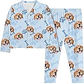 thobac Personalization Pajama| Custom Pajamas for men and women Set for family PJs, gifts, Photos cats&dog, Valentine's Day.