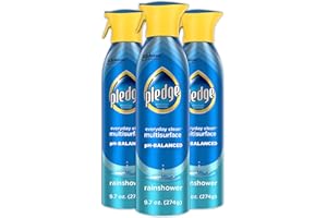 Pledge pH-Balanced Multisurface Spray, Everyday Cleaner, Rainshower Scent, 9.7oz (Pack of 3)