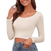 Women's Long Sleeve Crop Tops Casual Slim Fitted Going Out Shirts Active Baselayer 2025