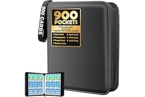 WINSING Card Binder 9 Pocket, 900 Pockets Card Holder Compatible with Game Cards Gift for Girls, Trading Card Binder Album Case Book Storage For Photocards, Large,Black