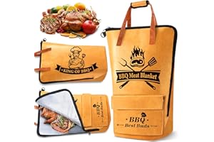 KEZKALS Stocking Stuffers for Men Adults, BBQ Blanket for Resting Meat 21.6'', Gifts for Men Dad Husband, Smoker Insulated Grill Meat Resting Blanket for Brisket/Beef/Turkey, Mens Gifts for BBQ Lovers