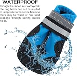 Jodsen Dog Boots Set of 4 Waterproof Shoes with Reflective Straps M Blue view 3