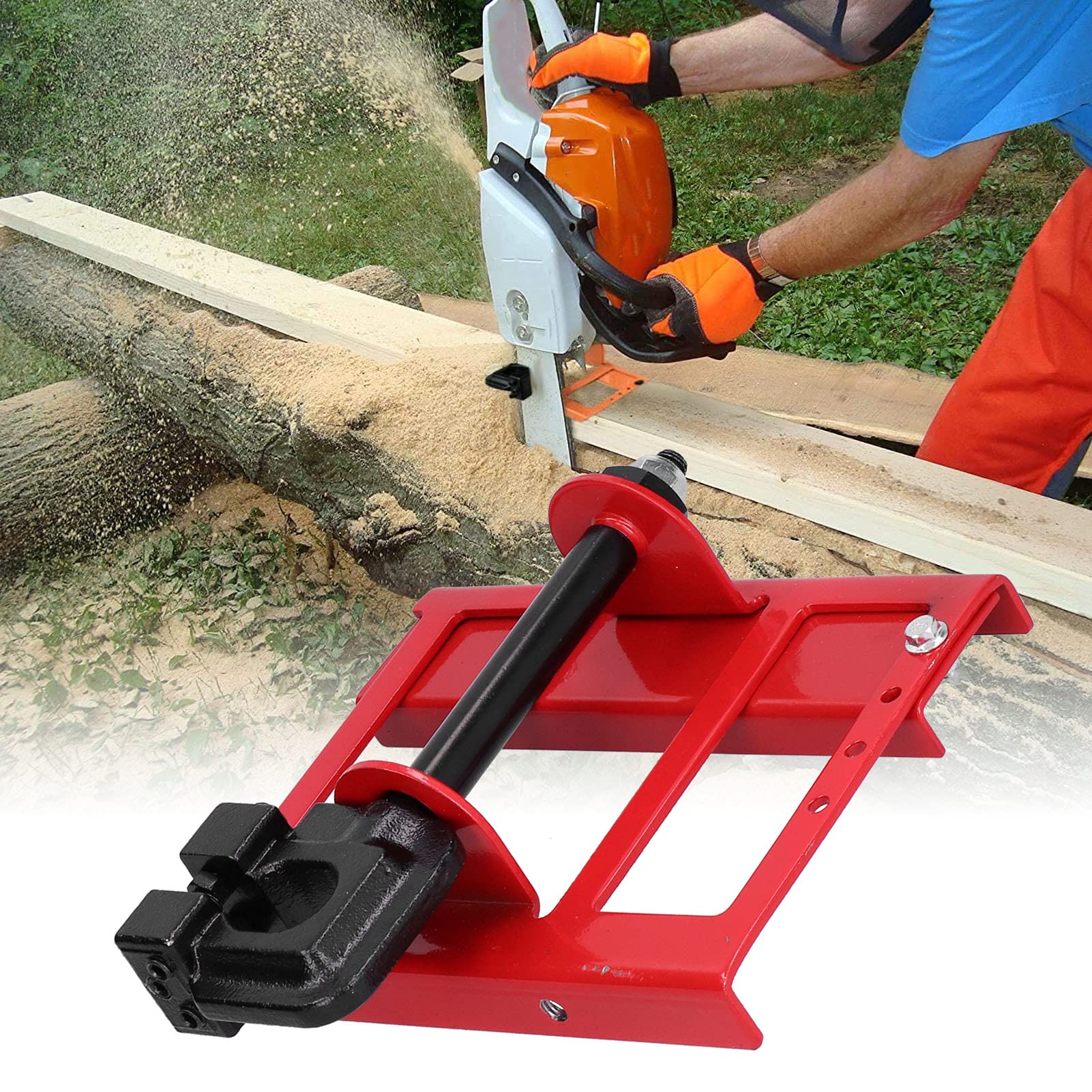 Photo 1 of Timber Chainsaw Attachment, Chainsaw Mill Lumber Cutting Guide Vertical Mini Portable Wood Timber Milling Attachment