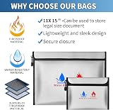 ABSOK Fireproof Document Bag Set 15x11 and 9x7 Inches Fire Resistant Safe view 4