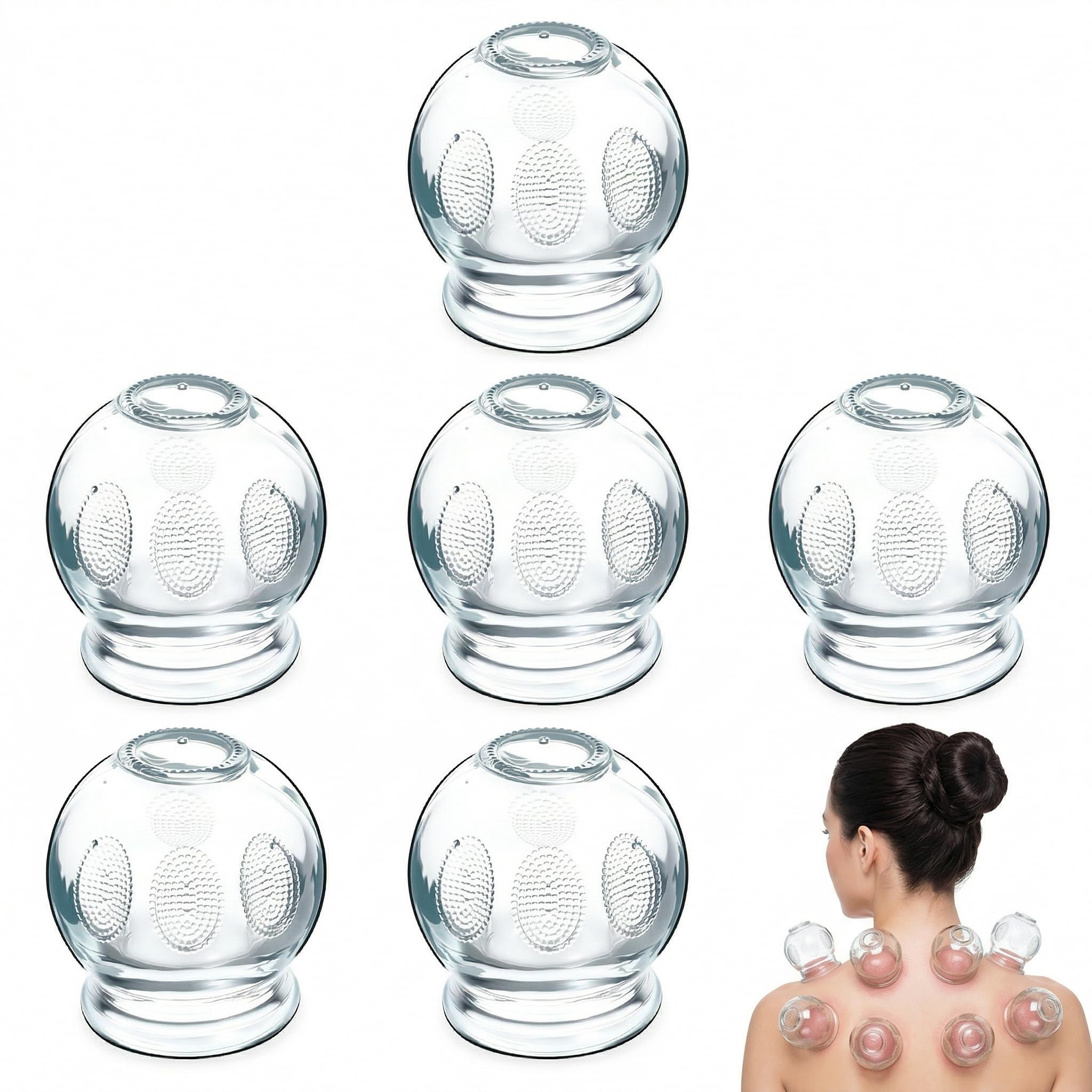 iplusmile Cupping Therapy Set: Thick Glass Cupping for Cupping Therapy Kit - Body Muscle Back Massage,7 pcs/Set