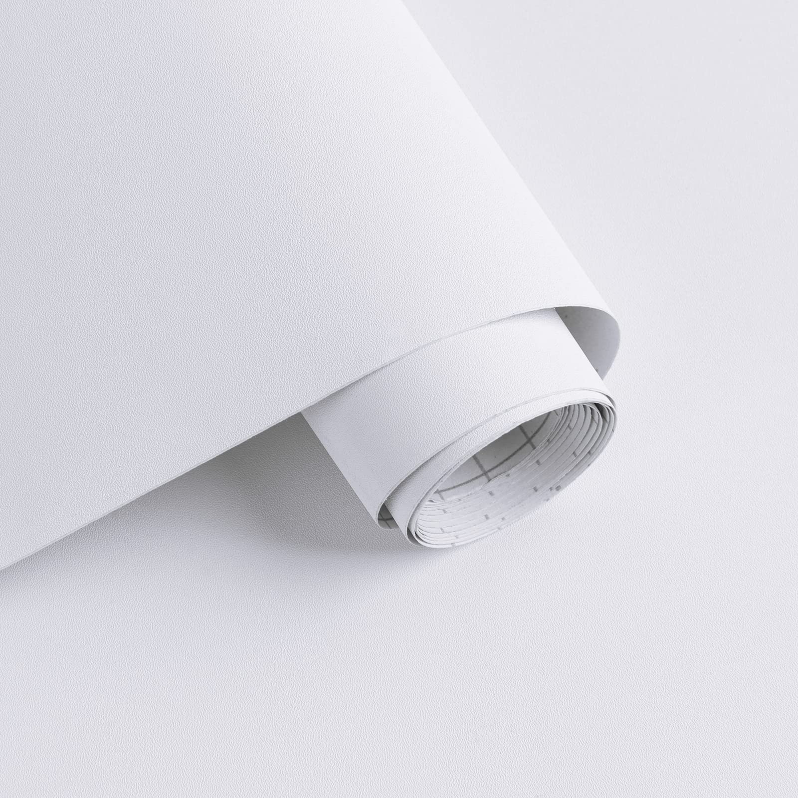 Timeet Self Adhesive Wallpaper White Matte Peel and Stick Wallpaper Cold White Sticky Back Plastic Paper Waterproof Vinyl Film for Living Room Bedroom Refurbished Furniture Wall Wardrobes 40x300cm