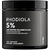 Toniiq Triple-Strength 600mg Rhodiola Rosea - 120 Capsules - 5% Salidroside Concentrated Extract - Highly Purified and Bioavailable
