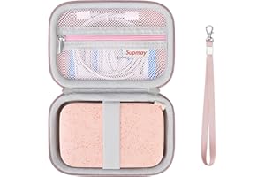 Supmay Hard Carrying Case for HP Sprocket Portable 2x3 Instant Color Photo Printer, Wireless Bluetooth Portable Printer, Storage Holder Bag with Mesh Pocket for Photo Paper, USB Cable, Rose Gold