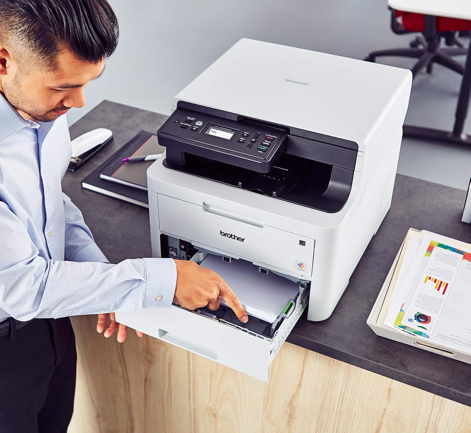 Brother HL-L3290CDW Compact Digital Color Printer Providing Laser Printer Quality Results with Convenient Flatbed Copy & Scan, Wireless Printing and Duplex Printing,  Dash Replenishment Ready: Electronics