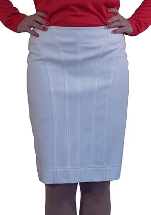 white denim skirts knee length