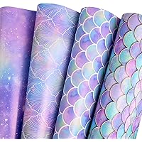 Mermaid Themed Gift Wrap Paper - 10 Sheets Pink Wrapping Paper For Birthdays & Showers