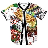 PIZOFF Unisex Arc Bottom 3D Print Vegas Gambling