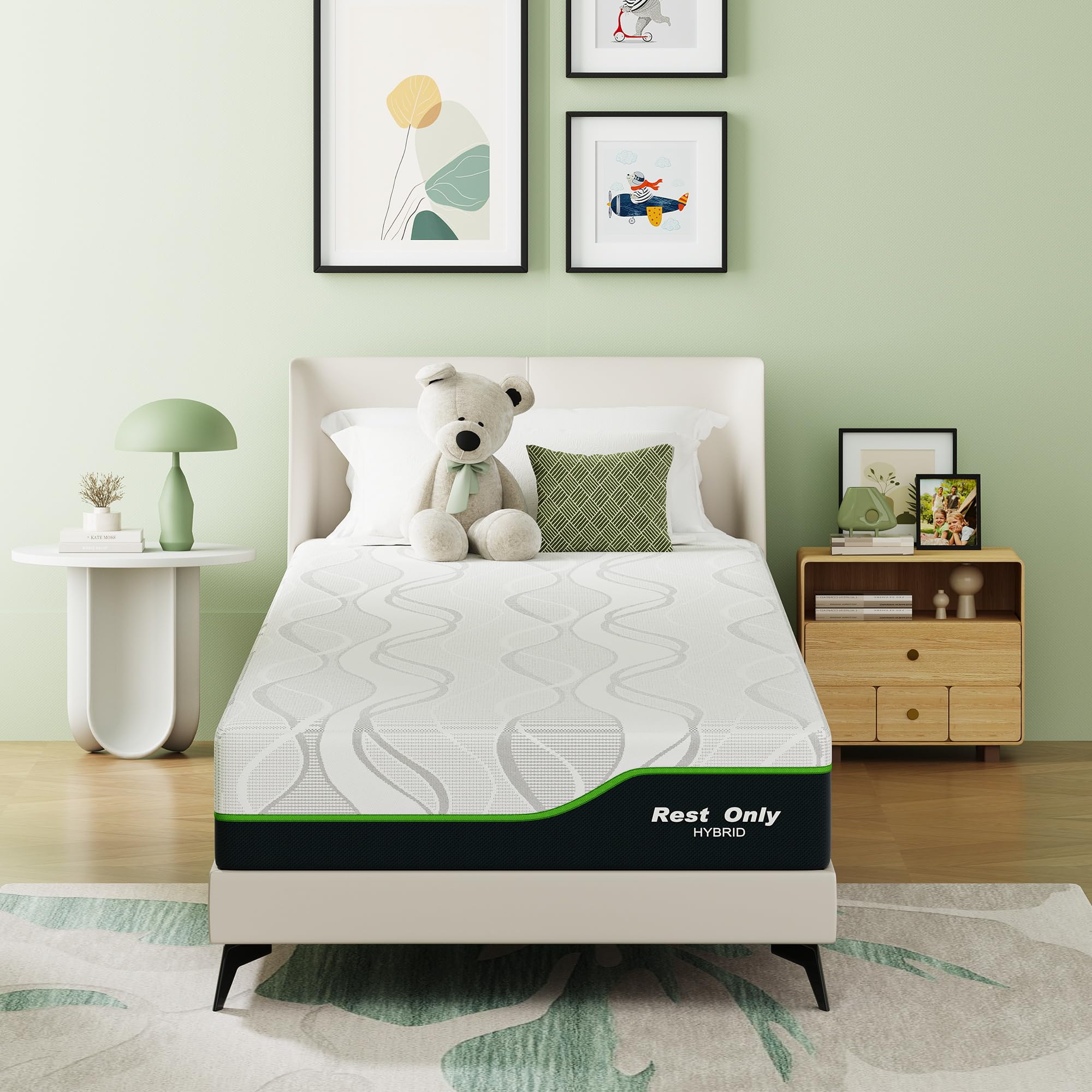 Photo 1 of Rest Only Twin Mattress for Pressure Relief, 12 Inches Cooling Gel Memory Foam Hybrid Mattress, Twin Bed Mattress with Individual Pocket Spring for Motion Isolation, Medium Firm