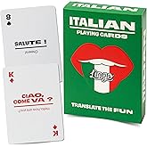 Italian Lingo Playing Cards | Travel Flashcards | Learn Italian Vocabulary in A Fun & Easy Way | 52 Essential Translations