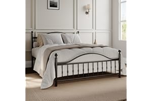12.6 Inch Queen Bed Frame, Classic Metal Platform Bed Frame with headboard,Under Bed Storage and Footboard, No Box Spring Nee