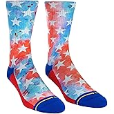 MERGE4 Old Glory Crew Socks for Men and Women Red White and Blue Star Spangled Patriotic Comfortable