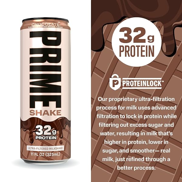 PRIME SHAKES, CHOCOLATE, 32G PROTEIN SHAKE FOR MUSCLE SUPPORT & RECOVERY, ULTRA-FILTERED MILK, LACTOSE FREE, LOW SUGAR, LOW CALORIE, READY TO DRINK, 11 FL OZ, 12 PACK