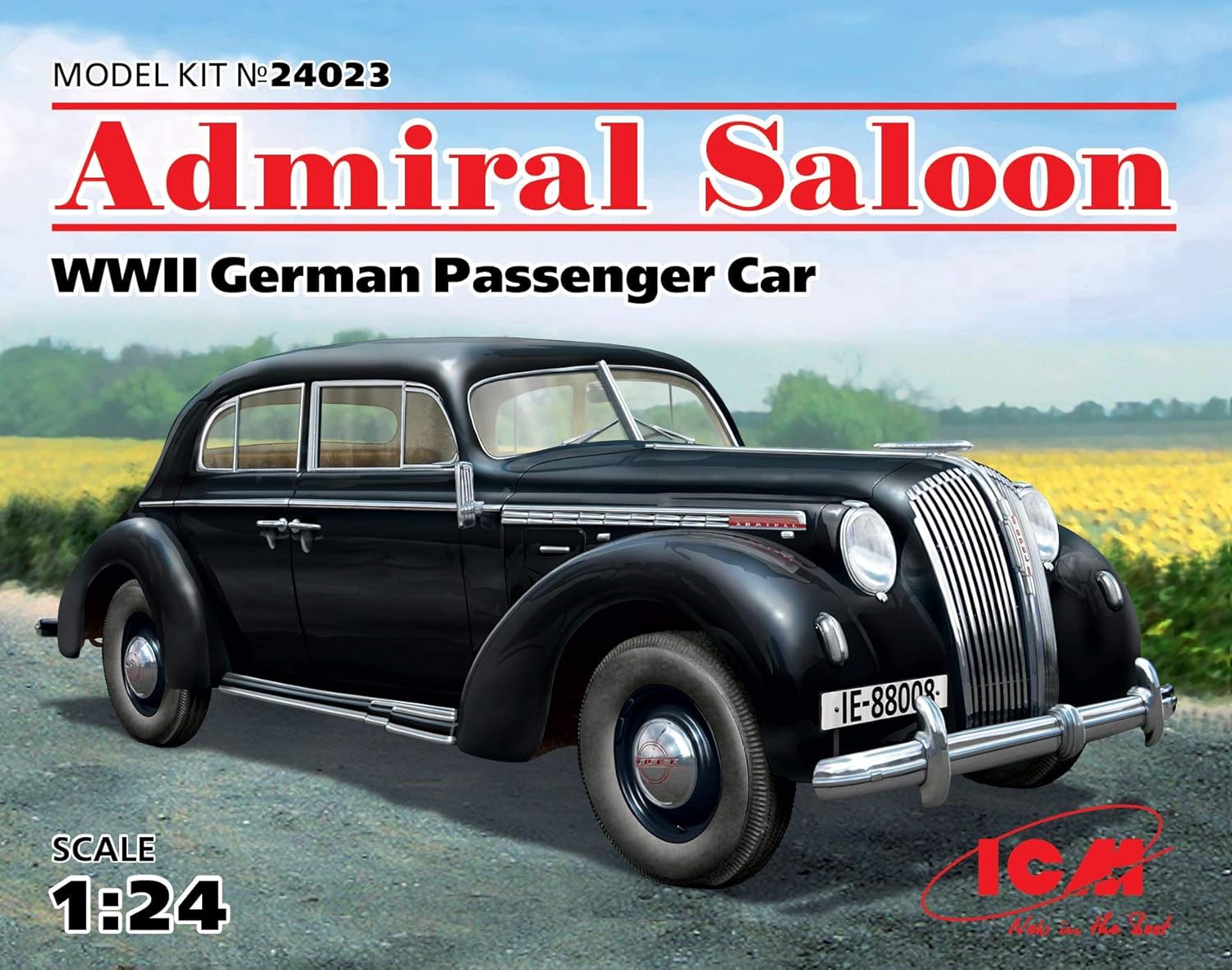 ICM 24023 Admiral Saloon WWII German Passenger Car, 1/24 Scale Plastic Model Kit