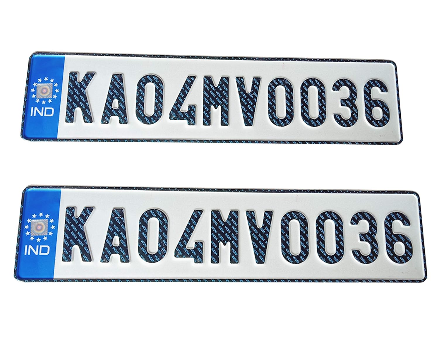 Generic Car Ind Emboss Number Plate Set Front and Back Amazon.in