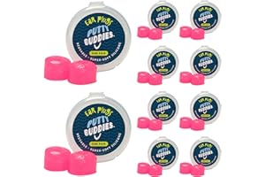 Earvolution Original Putty Buddies Ear Plugs for Swimming - Invented by an Ear Physician - Moldable, Premium Silicone Ear Plugs - One Size - Waterproof - Made in The USA - 10 Pack - Magenta