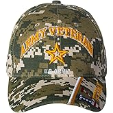 Artisan Owl Officially Licensed US Army Veteran V on Bill Baseball Cap Camo