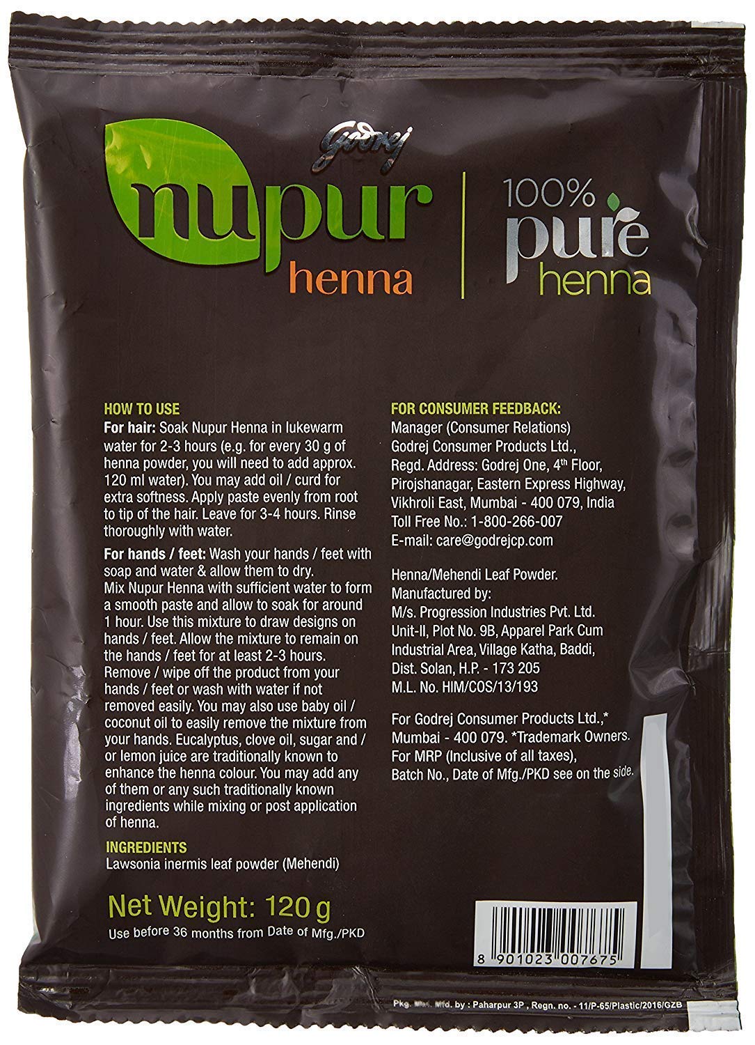 Nupur Godrej Mehendi Henna Powder 9 Herbs Blend, 120grams(2 Pack