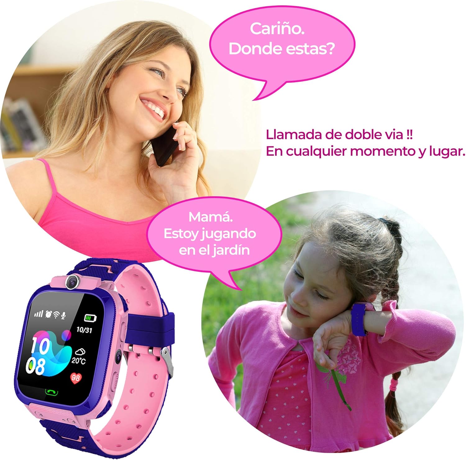 Koopete.Smartwatch niños.Regalo de Mochila.Reloj Inteligente niños ...