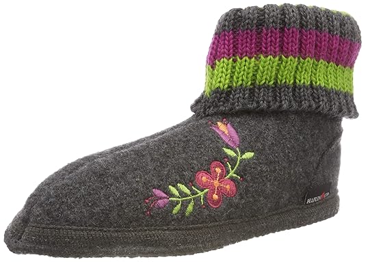Haflinger Damen Adele Hüttenschuh Hohe Hausschuhe,