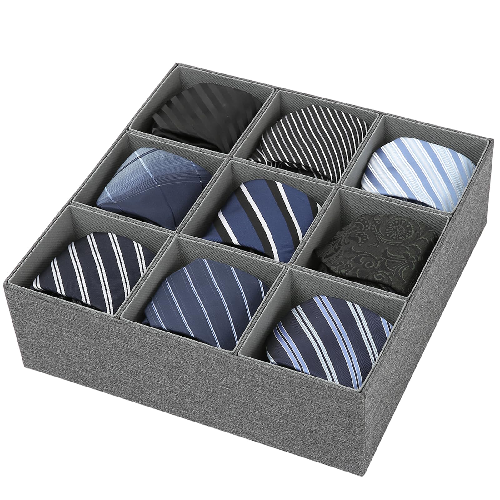 Photo 1 of Qozary Belt Organizer - 9 Section Drawer Storage, Tie Organizer for Closet, Tie Tie for Closet and Drawer