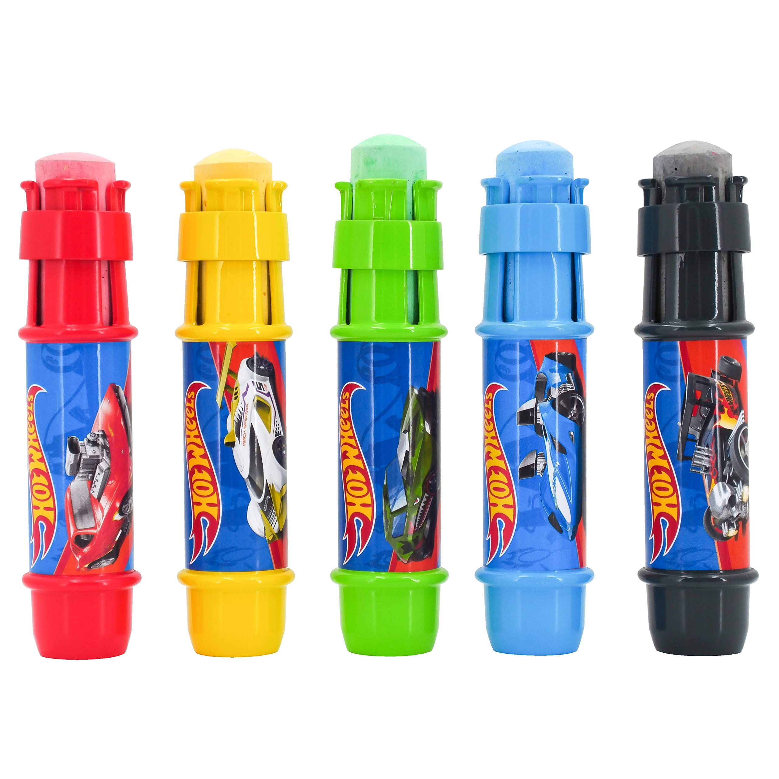 Hot Wheels™ Jumbo Chalk Holders | 5 Chalk Sticks with Holders for Kids | Sidewalk Chalk for Toddlers - Sunny Days Entertainment