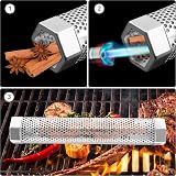 QWORK 12 Inch Stainless Steel Hexagonal Smoke Tube for Grills Pellet Hot Cold view 4