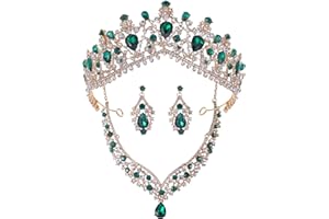 Kamirola Tiaras and Crowns for Women,Tiaras Earrings Necklace, Crystal Bridal Jewelry Set, Costume Party Halloween Prom Pageant Jewelry for Women (TR22)