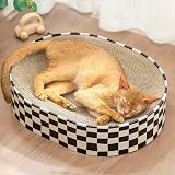 Conlun Cat Scratching Board 2 in 1 Oval Cardboard Lounge Bed Medium