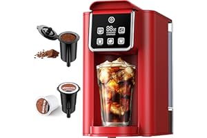 SHARDOR Single Serve Coffee Maker, Hot and Iced Coffee Machine for K Cup Pods & Ground Coffee, 6 to 14 oz Brew Sizes, with 50