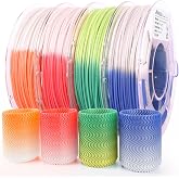 AMOLEN 3D Printer Filament Bundle, Temp Change PLA Filament 1.75mm Bundle,Color Change with Temperature Filament Sets, 3D Printing Filament +/- 0.02mm, Green/Blue/Red/Orange, 200g X 4