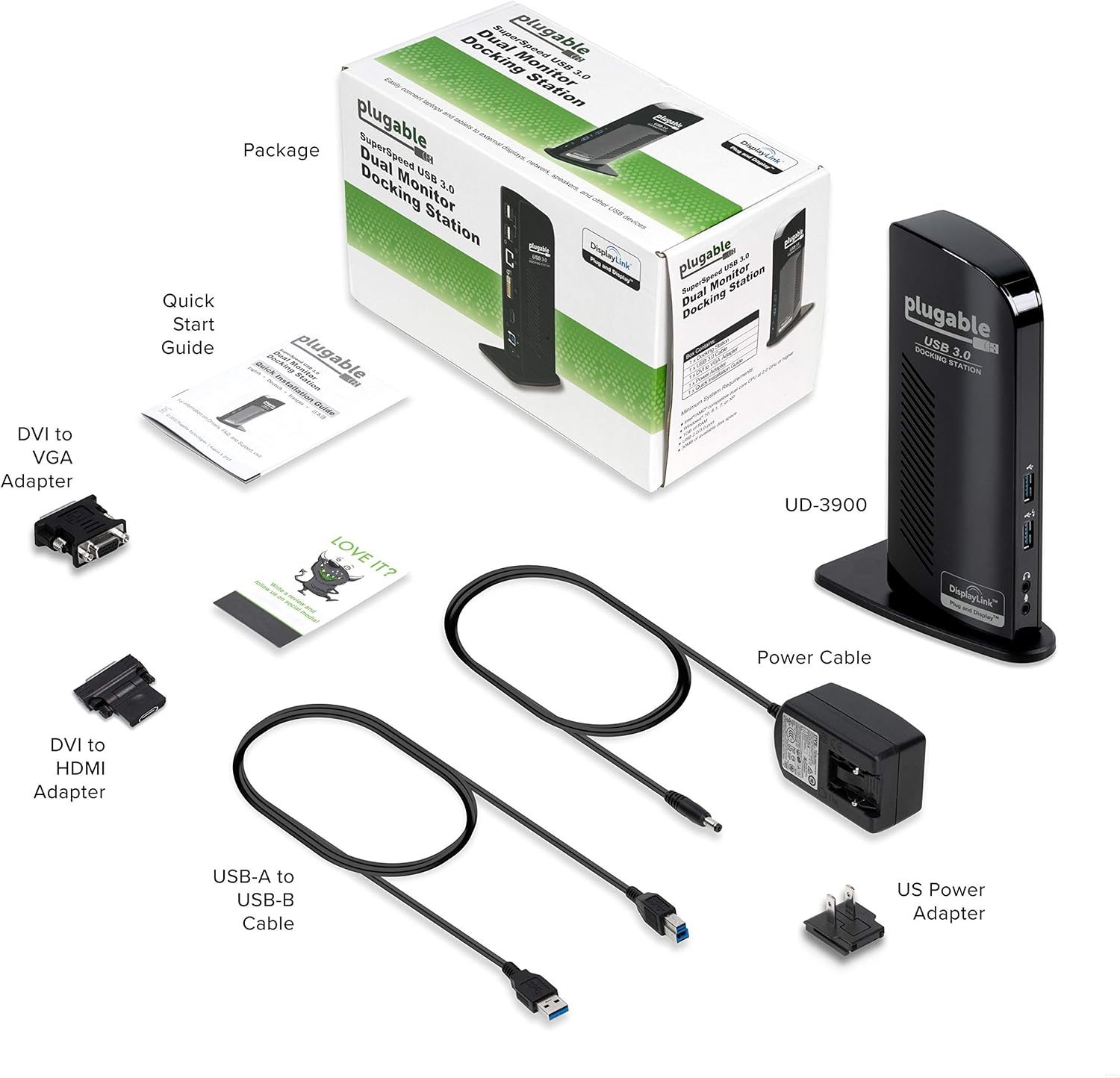 Plugable USB 3.0 Universal Laptop Docking Station Dual Monitor for Windows (Dual Video: HDMI and DVI/VGA/HDMI, Gigabit Ethernet, Audio, 6 USB Ports): Computers & Accessories