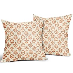 Sivirary Orange Floral Pillow Covers 24x24 Inch Set