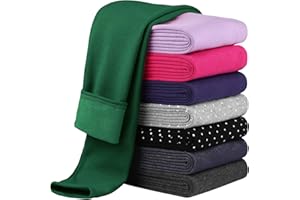 Cooraby Girls Cotton Fleece Lined Leggings Thick Thermal Pants Kids Basic Full Length Tights Winter Warm Clothes
