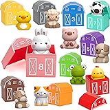 Learning Toys for 1,2,3 Year Old Toddlers, 20Pcs Farm Animals Toys Montessori Counting, Matching & Sorting Fine Motor Games, 