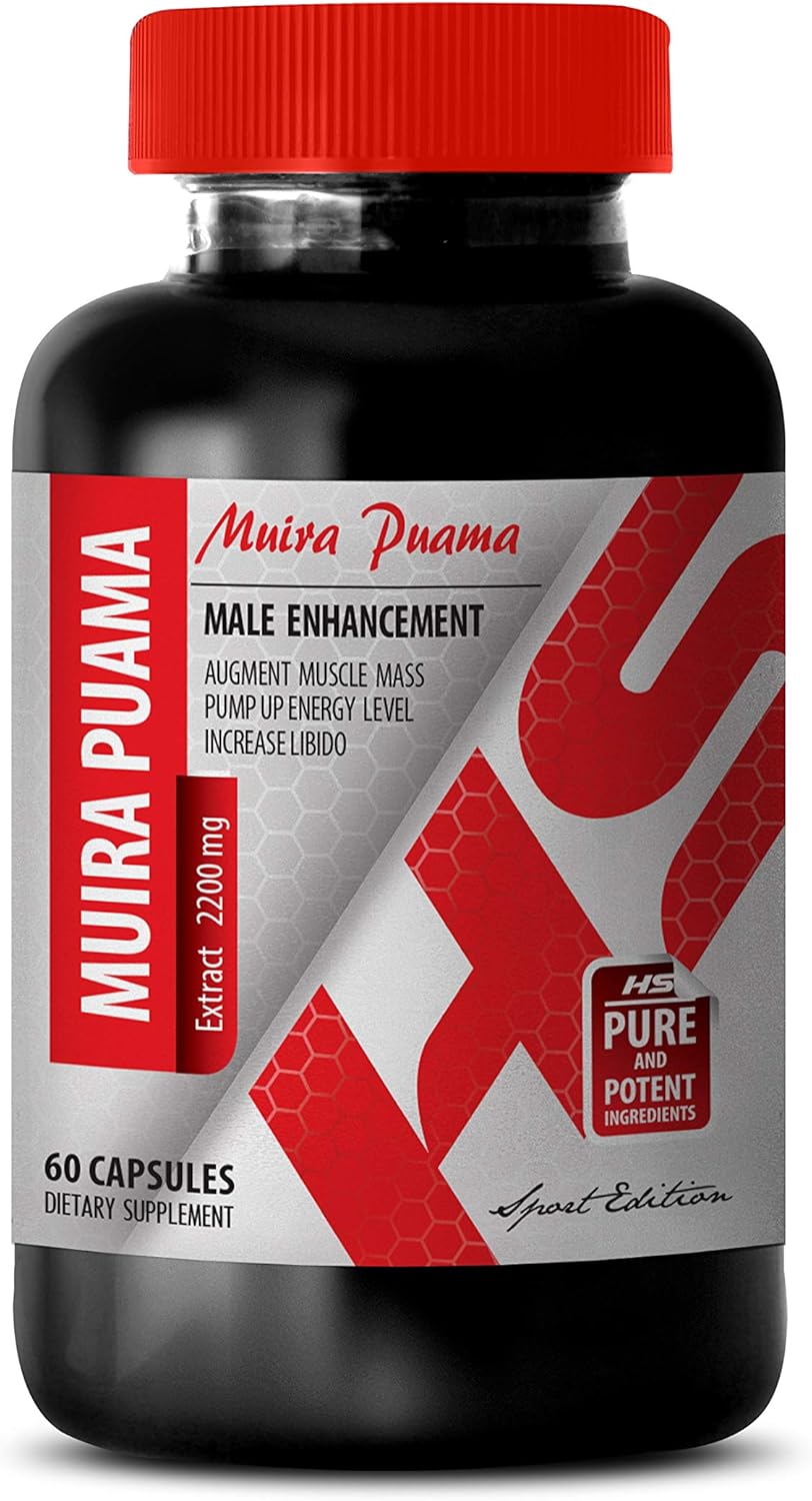 Energy Booster Pills - Muira PUAMA Extract 2200 mg - Muira puama bark - 1 Bottle (60 Capsules): Health & Personal Care