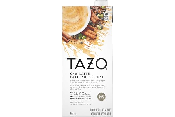 TAZO Chai Concentrate - 946 mL (Pack of 1), At Home Café Experience, Flavorful and Aromatic, Caffeinated, Enjoy Hot or Iced