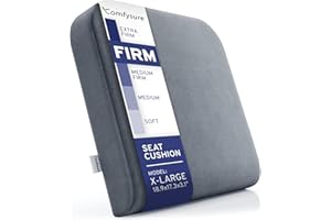 COMFYSURE Seat Cushion Extra Large - Firm Memory Foam Chair Pad for Recliner, Office Chair, Driving Car, Floor Seating, Patio