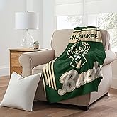 NORTHWEST Milwaukee Bucks NBA Officially Licensed 46″×60″ Microfiber Throw Blanket – All Team Logos & Colors – Cozy Game Day Throw for Fans, Living Room, Couch & Dorm