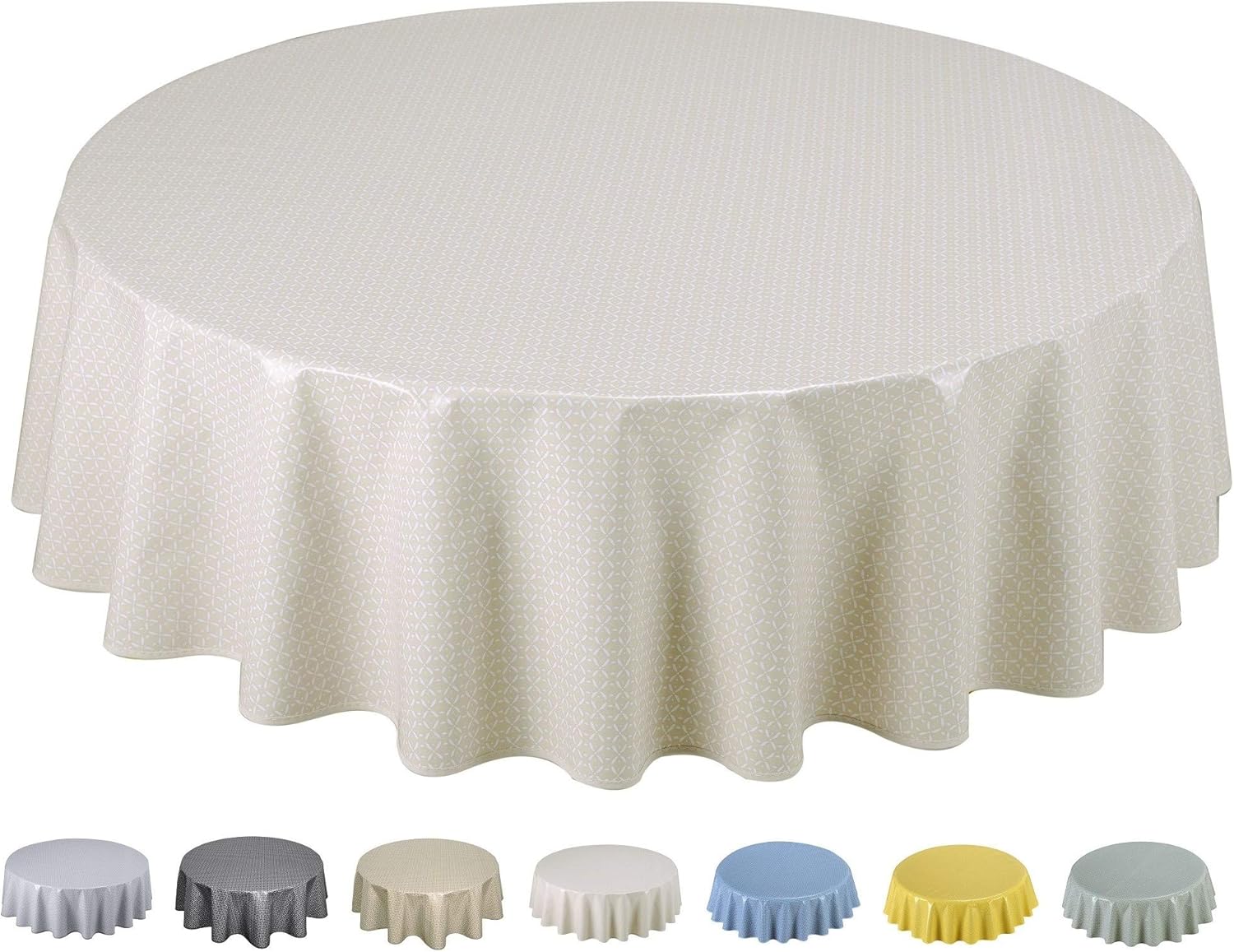 Home Direct Round Oilcloth PVC Wipe Clean Tablecloth 160cm 62" Beige