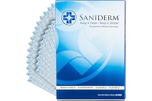 Saniderm Tattoo Aftercare Bandage 25 Sheets (Small Pack, 4 in x 4 in) – Convenient, Faster Tattoo Healing and Protection – Sterile, Waterproof, and Latex-Free