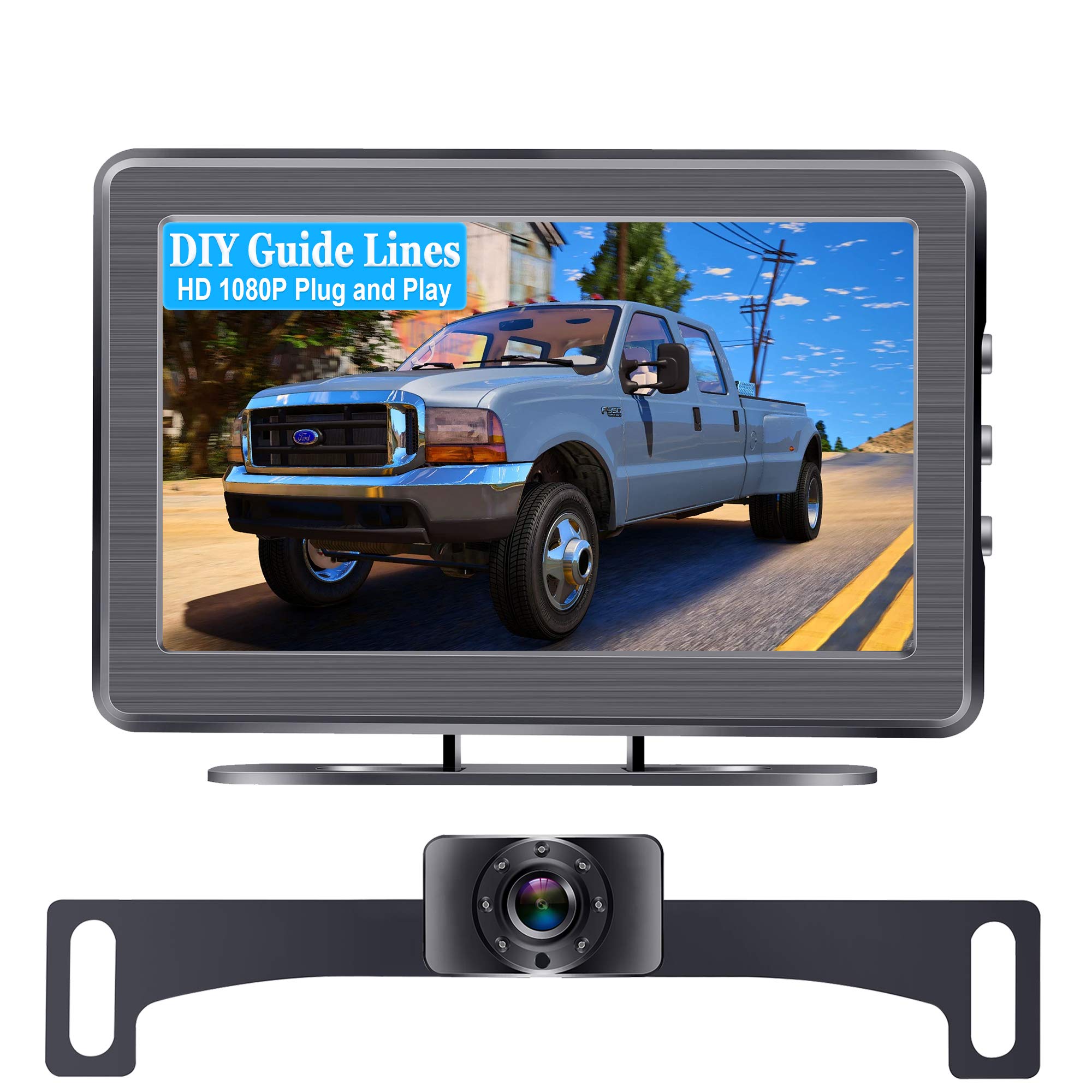 AMTIFO A2 HD 1080P Car Backup Camera with 4.3 Inch Monitor,Easy