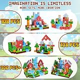 COOLJOYA Magnetic Blocks 108 Piece Set 20 Colors STEM Montessori Building Toys view 2