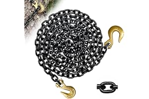 SENKEYFE 3/8" Chain for Logging G80 Trailer Safety Chains with G70 Hooks, 14FT Heavy Duty Chain Wll 7100 Lbs