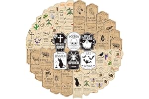 YOTNUS 122 Pcs Halloween-Bottle-Labels,Potion Bottle Labels Halloween Bottle and Jar Labels for Halloween Party Supplies Decor, Envelope Stickers,61 Styles