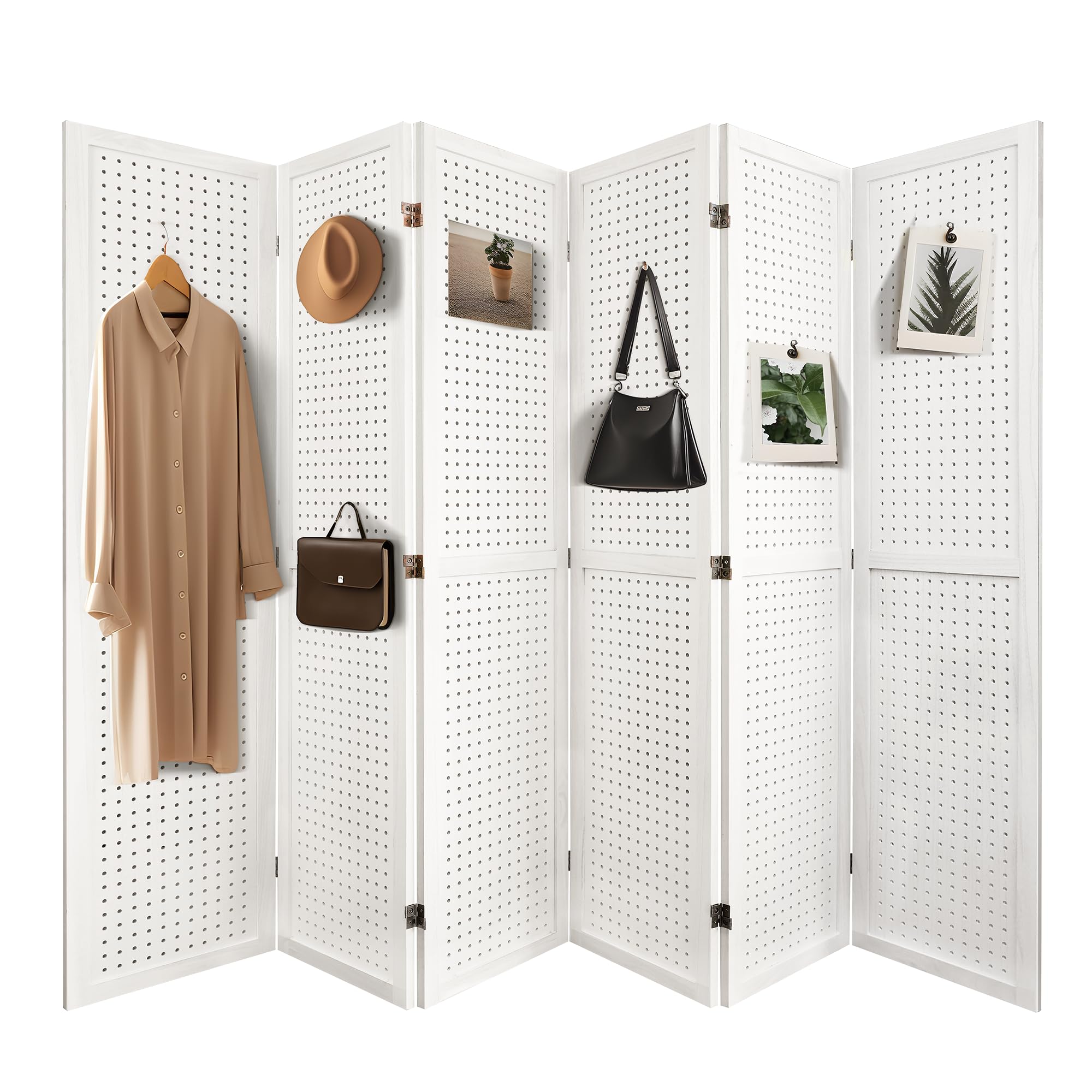 nicbex-6-panel-pegboard-display-5-6ft-wood-pegboard-room-dividers